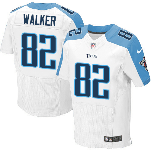 Men's Elite Delanie Walker Nike Jersey White Road - #82 NFL Tennessee Titans